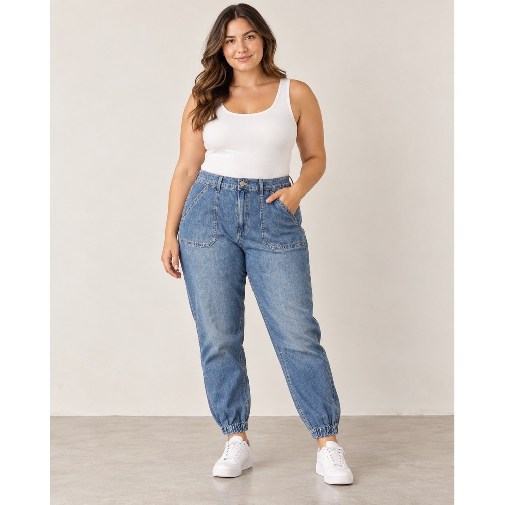 Signature by Levi Strauss Women Size 12 Everyday Denim Jogger Jeans Blue Utility